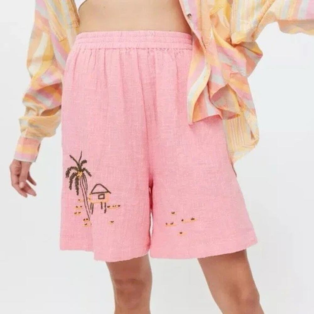 Urban Outfitters UO Vacation Bermuda Shorts Pink High Waisted Size XXXL
